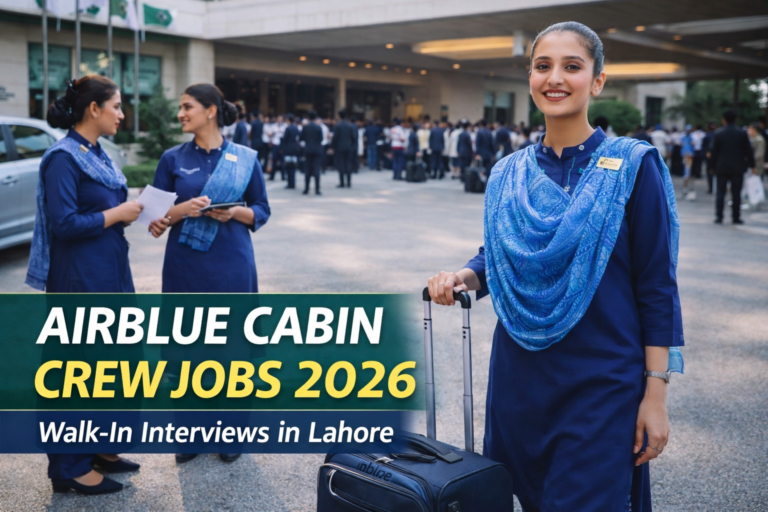 Airblue Cabin Crew Jobs 2026 Walk in Interview Lahore for female candidates in Pakistan airline air hostess recruitment